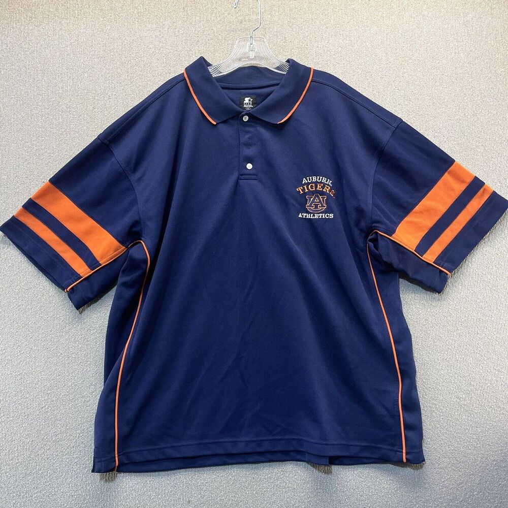 Vintage Starter Auburn Tigers Polo Shirt Men's XXL NCAA Embroidered